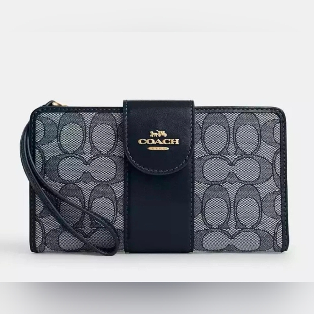 Coach Tech Phone Wallet In Signature Jacquard